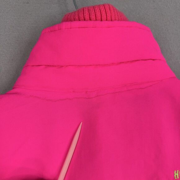 Hollister Jacket Womens Small Pink Bright Hot Neon Puffer Winter Coat Snow Ski - Picture 9 of 15